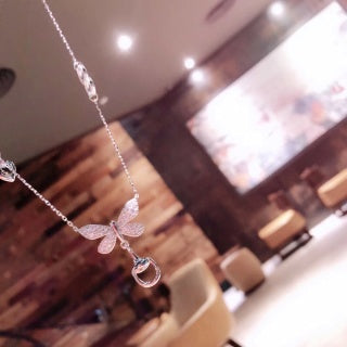 Gucci Interlocking G Butterfly Charm Chain Necklace