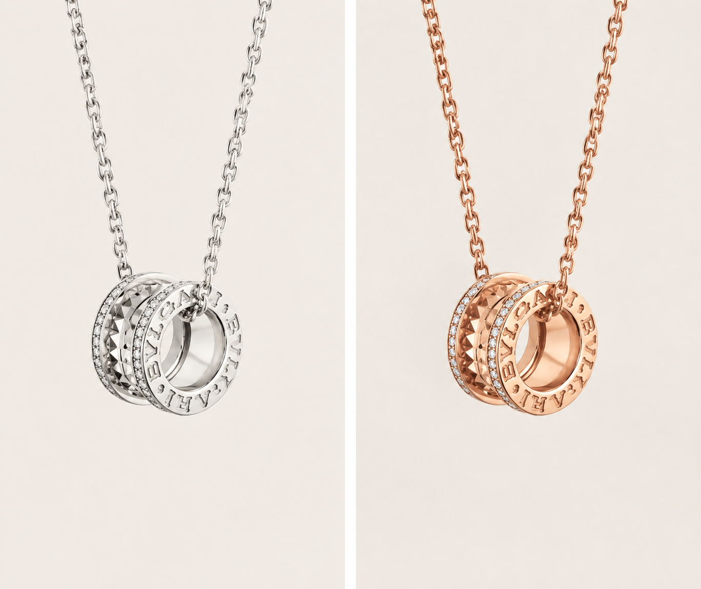 Bvlgari Gold Double Circle Pendant Necklace – Elegant Luxury Jewelry