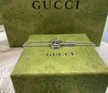 Gucci GG Interlocking Horsebit Silver Chain Bracelet