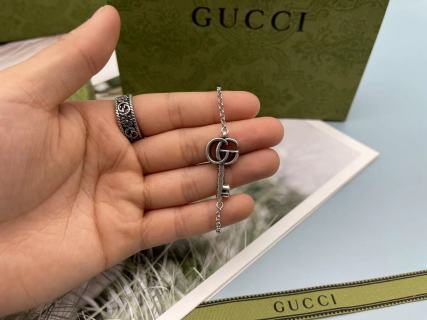 Gucci GG Interlocking Horsebit Silver Chain Bracelet