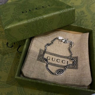 Gucci Interlocking G Chain Link Medallion Bracelet