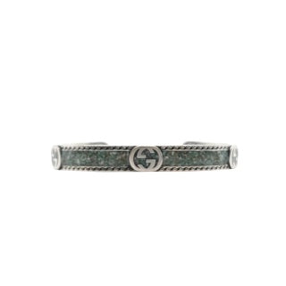 Gucci Interlocking G Engraved Vintage Texture Cuff Bracelet