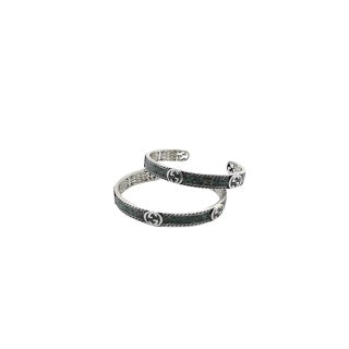 Gucci Interlocking G Engraved Vintage Texture Cuff Bracelet