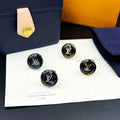 Louis Vuitton Obsidian Monogram Stud Earrings