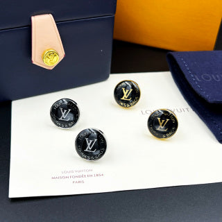 Louis Vuitton Obsidian Monogram Stud Earrings