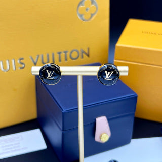 Louis Vuitton Obsidian Monogram Stud Earrings