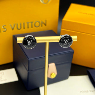 Louis Vuitton Obsidian Monogram Stud Earrings
