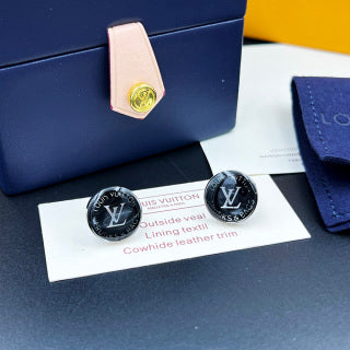 Louis Vuitton Obsidian Monogram Stud Earrings