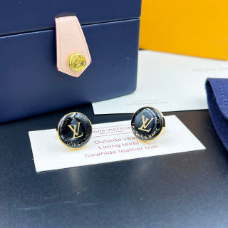 Louis Vuitton Obsidian Monogram Stud Earrings