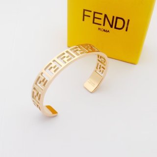 FENDI FF Geometric Open Cuff Bracelet