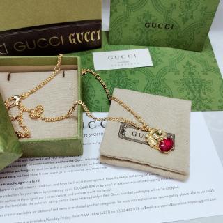 Gucci GG Gemstone Charm Pendant Necklace