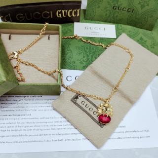 Gucci GG Gemstone Charm Pendant Necklace