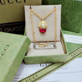 Gucci GG Gemstone Charm Pendant Necklace