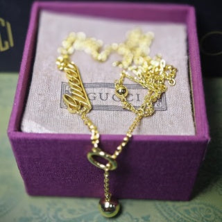 Gucci Layered Interlocking G Pendant Chain Necklace