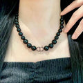 Dior Noctelle Obsidian Pearl Bead Choker Necklace