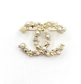 CHANEL Pearl Garden CC Floral Brooch
