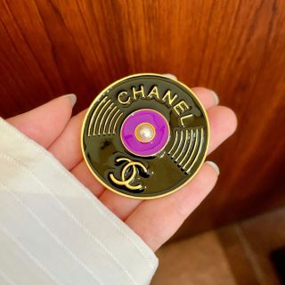Chanel Art Deco Purple Gem Brooch