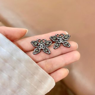 Chanel Crystal Bow Statement Earrings