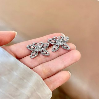 Chanel Crystal Bow Statement Earrings