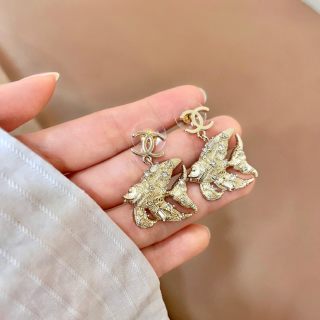 Chanel Elegant Ocean Charm Drop Earrings