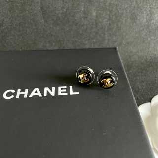 Chanel Vintage Round Enamel Signature Earrings