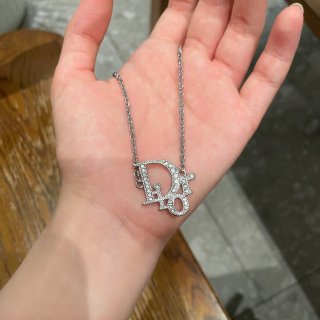Dior Lumière Crystal Letter Pendant Necklace