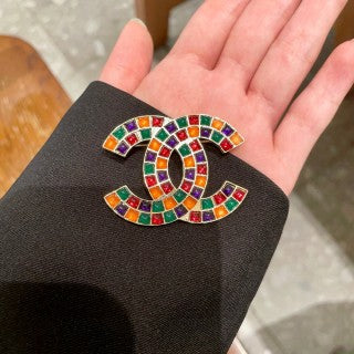 CHANEL Mirelle Mosaic Color Accent Brooch