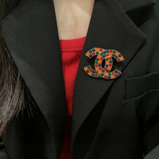 CHANEL Mirelle Mosaic Color Accent Brooch