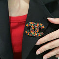 CHANEL Mirelle Mosaic Color Accent Brooch