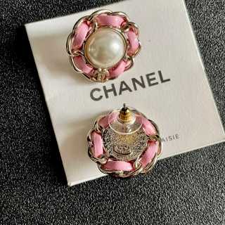 CHANEL Rosé Pearl Blossom Stud Earrings