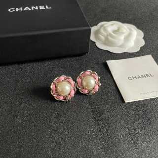 CHANEL Rosé Pearl Blossom Stud Earrings