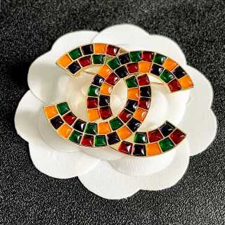CHANEL Mirelle Mosaic Color Accent Brooch