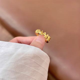 CHANEL Elara Gold Letter Accent Ring