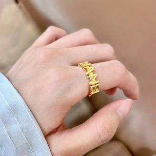 CHANEL Elara Gold Letter Accent Ring