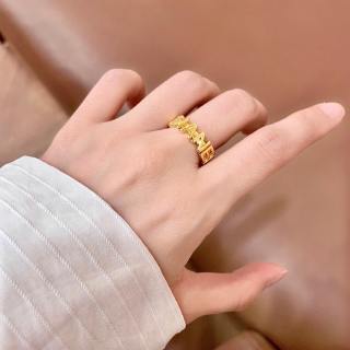 CHANEL Elara Gold Letter Accent Ring