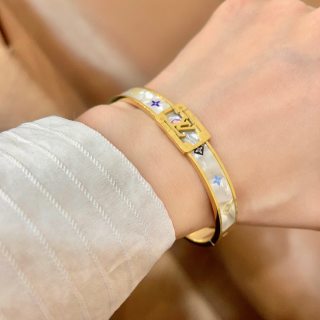 Louis Vuitton Star Blossom Engraved Cuff Bracelet