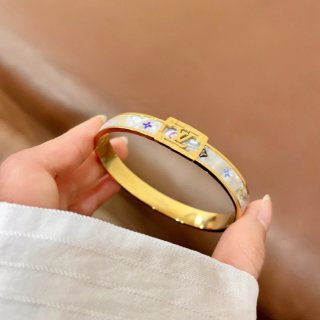 Louis Vuitton Star Blossom Engraved Cuff Bracelet