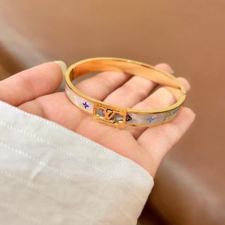 Louis Vuitton Star Blossom Engraved Cuff Bracelet