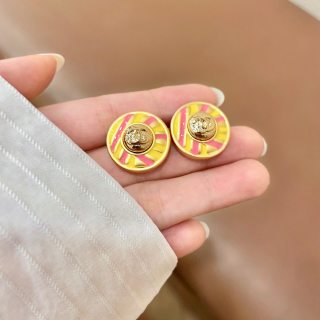 CHANEL Riviera Enamel Round Stud Earrings