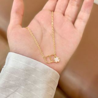 Dior Livia CD Floral Link Pendant Necklace