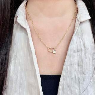 Dior Livia CD Floral Link Pendant Necklace