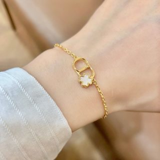 Dior Livia CD Floral Link Chain Bracelet