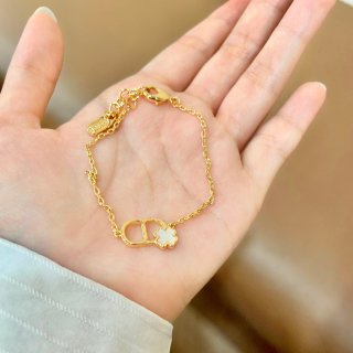 Dior Livia CD Floral Link Chain Bracelet