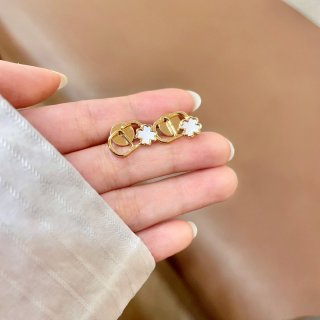 Dior Liora Mini CD Pearl Accent Stud Earrings