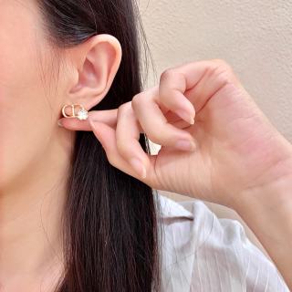Dior Liora Mini CD Pearl Accent Stud Earrings