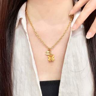 CHANEL Golden Bow CC Charm Necklace