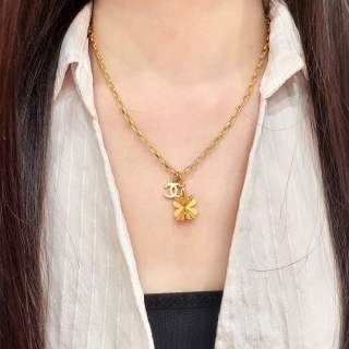 CHANEL Golden Bow CC Charm Necklace