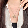 CHANEL Pearl Fan CC Charm Necklace
