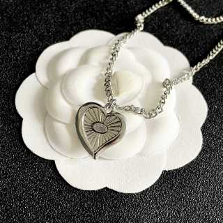 CHANEL Noir Heart CC Pendant Necklace