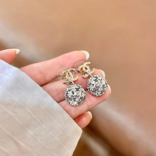 CHANEL Celestial CC Medallion Drop Stud Earrings